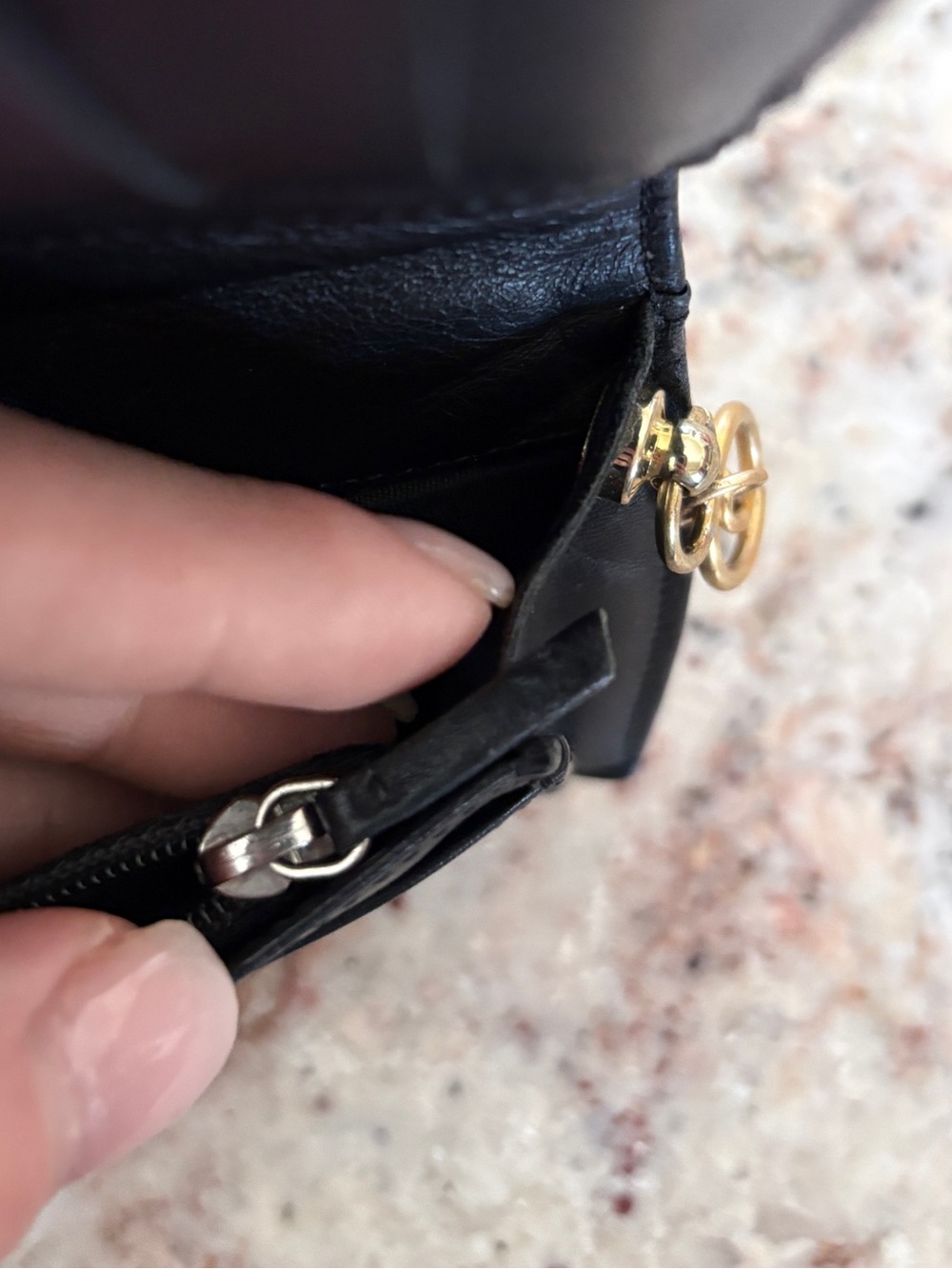 CHANEL Black Patent Leather Wallet with Gold Chain WOC - Picture 10 of 15